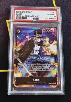 2023 One Piece Sabo Alternate Art OP04-083 Kingdoms of Intrigue Foil PSA 10 - Image 1