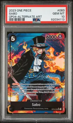 2023 One Piece Kingdoms Of Intrigue Sabo SR Alternate Alt Art OP04-083 PSA 10 - Image 1
