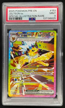 2025 Pokemon Prismatic Evolutions Jolteon ex SIR PSA 9 Mint #153/131 - Image 1
