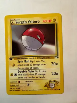 Lt. Surge's Voltorb 84/132 1st Edition Pokemon Card non holo pre-owned - Image 1