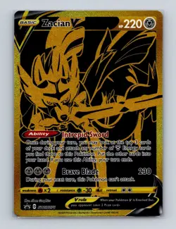 Zacian V SWSH076 Pokemon Sword & Shield Full Art Black Star Promo Card NM+ - Image 1