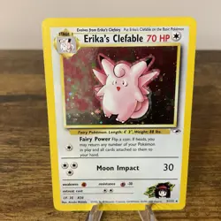 Pokemon TCG Erika's Clefable Gym Heroes Holo Rare 3/132 - Image 1