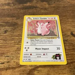 Pokemon TCG Erika's Clefable Gym Heroes Holo Rare 3/132 - Image 3