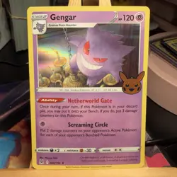 Gengar 066/196 STAMPED Lost Origin Trick or Trade Booster Holo Pokemon TCG MINT - Image 1
