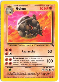 Golem 36/62 Uncommon Fossil Pokemon - Image 1