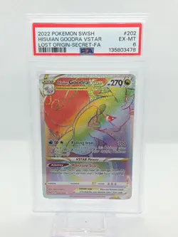 2022 POKEMON SWSH LOST ORIGIN #202 FULL ART/HISUIAN GOODRA VSTAR PSA 6 POP 2 - Image 1