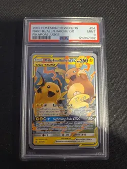 2019 POKEMON 2019 WORLD CHAMPIONSHIPS DECK RAICHU & ALOLAN RAICHU GX PSA 9 - Image 1