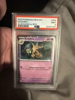 2023 POKEMON MEW EN-151 064 KADABRA ALAKAZAM EX BOX PSA MINT 9 - Image 1