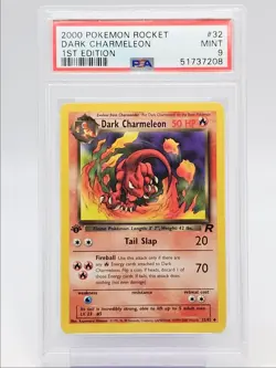 DARK CHARMELEON 2000 POKEMON TEAM ROCKET 1ST EDITION UNCOMMON 32 PSA 9 Q0004 - Image 1