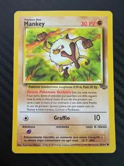 Pokemon TCG Mankey Jungle 55/64 Regular Unlimited Common MP - Image 1