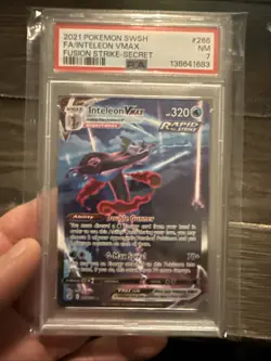 2021 Pokemon SWSH Fa/Inteleon VMAX Fusion Strike Secret #266 PSA 7 - Image 1