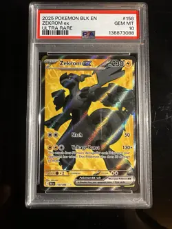 Pokemon TCG Holo Ultra Rare Full Art Zekrom EX 158/086 PSA 10 - Image 1