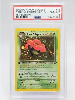 DARK VILEPLUME 2000 POKEMON TEAM ROCKET 1ST EDITION HOLO RARE 13 PSA 8 Q0004 - Image 1