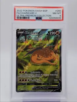 CHARIZARD V 2022 POKEMON SWSH ULTRA PREMIUM BS PROMO #SWSH260 PSA 8 Q0004 - Image 1