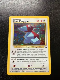 Pokemon TCG Cool Porygon Black Star Promos, 15 Holo MP With Swirl 🌀 - Image 2