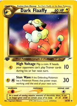 Pokemon TCG Dark Flaaffy 34/105 Neo Destiny 1st Edition Regular VLP - Image 1