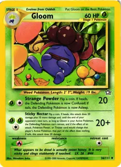 Pokemon TCG Gloom 36/111 Neo Genesis Unlimited Uncommon VLP - Image 1