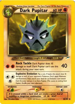 Pokemon TCG Pupitar 38/105 Neo Destiny Regular Uncommon Unlimited LP - Image 1