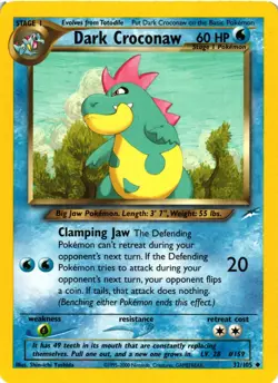 Pokemon TCG Dark Croconaw Neo Destiny 32/105 Uncommon Unlimited VLP - Image 1