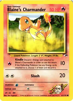Pokemon TCG Blaine's Charmander 61/132 Gym Heroes Set Unlimited VLP - Image 1