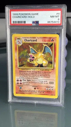 Pokemon TCG Charizard Base Set Holo Unlimited Rare Card 4/102 1999 - PSA 8 NM - Image 2