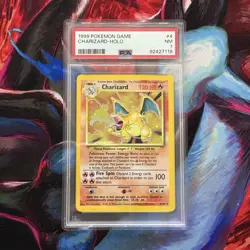 Pokemon TCG Charizard Base Set Holo Unlimited Rare Card 4/102 PSA NM 7 - Image 1