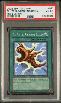 Yugioh PSA 4 Flute of Summoning Dragon 1st Edition - SDK 042 Super Rare Holo - Image 1