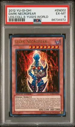 Yugioh! PSA 6 Dark Necrofear - LC03-EN002 - Ultra Rare - Limited Edition - Image 1