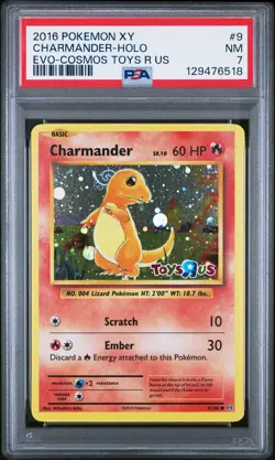 2016 POKEMON XY EVOLUTIONS COSMOS-TOYS R US #9 CHARMANDER-HOLO PSA 7 - Image 1