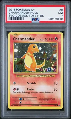 2016 POKEMON XY EVOLUTIONS COSMOS-TOYS R US #9 CHARMANDER-HOLO PSA 7 - Image 1