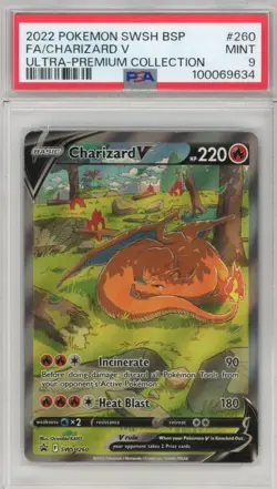 PSA MINT 9 Charizard V SWSH260 SWSH: Sword & Shield Promo Cards Holo - Image 1