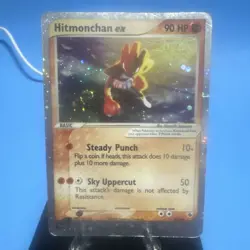 Hitmonchan EX Holo Rare Ruby and Sapphire Card 98/109 - moderately played - Image 1