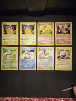 Pokemon Base Set Shadowless 8 Card Lot Pikachu Charmander Charmeleon+ More LP-MP - Image 1