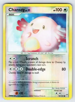 Chansey 76/123 Mysterious Treasures Pokemon Card Reverse Holo Common - Mp - Image 1