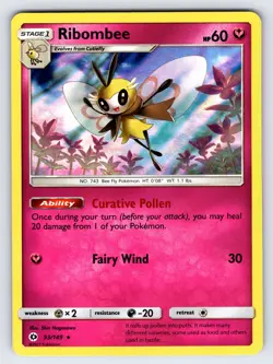 Ribombee 93/149 2017 Sun & Moon Base Set Pokemon Card TCG Holo Rare - Nm/Vlp - Image 1