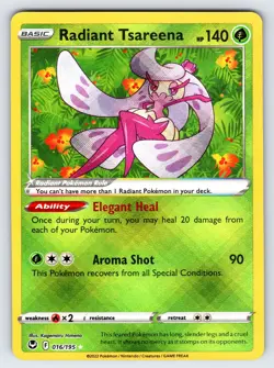 Radiant Tsareena 016/195 2022 Silver Tempest Pokemon Card Ultra Rare Shiny - Nm - Image 1