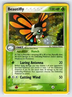 Beautifly SWIRL!! 2/107 2005 EX Deoxys Pokemon Card Holo Rare - Mp - Image 1