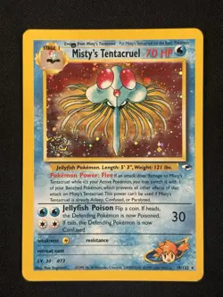 Misty's Tentacruel 10/132 Holo Rare Gym Heroes INKED DMG Pokemon Card - Image 1
