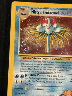 Misty's Tentacruel 10/132 Holo Rare Gym Heroes INKED DMG Pokemon Card - Image 3