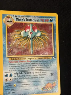 Misty's Tentacruel 10/132 Holo Rare Gym Heroes INKED DMG Pokemon Card - Image 4