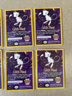 1999 WARNER BROS. POKEMON FIRST MOVIE PROMO CATCH MEW TRADING CARDS SET OF 8 - Image 4