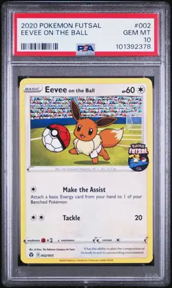 2020 Pokemon Futsal Promo # 002 Eevee On The Ball PSA 10 Card! GEM MINT! - Image 1