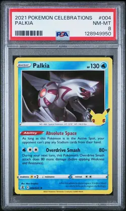 2023 Pokemon Celebrations 004/025 Palkia Holo PSA 8 NM Rare Card Fresh New - Image 1