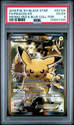 2016 POKEMON XY BLACK STAR PROMO #XY124 FULL ART/PIKACHU EX PSA 4 - Image 1