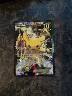 Pokemon TCG Pikachu EX XY124 Black Star Promo Full ART DMG - Image 1