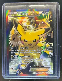 2016 Pokemon XY Black Star Promo Pikachu EX Red & Blue Full Art #XY124 - Image 1