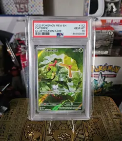 CATERPIE #172 PSA 10 • 2023 POKEMON SV 151 - MEW EN FULL ART ILLUSTRATION RARE - Image 1