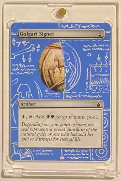 GOLGARI SIGNET (RAV) MTG Magic BLUEPRINT Hand Painted Altered Extended Art - Image 1