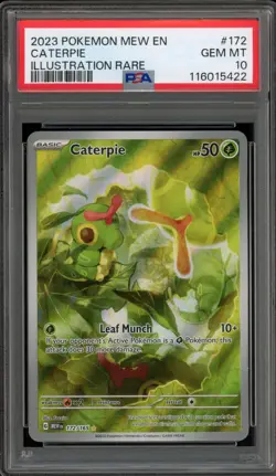 Pokemon Caterpie 151 MEW EN Illustration Rare #172 PSA 10 Gem Mint - Image 1