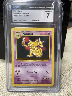 1999 Pokemon KADABRA Base Set 1st Edition #32/102 - CGC 7 Near Mint - Image 1
